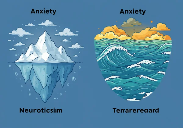 Distinction between neuroticism (trait) and anxiety (state).