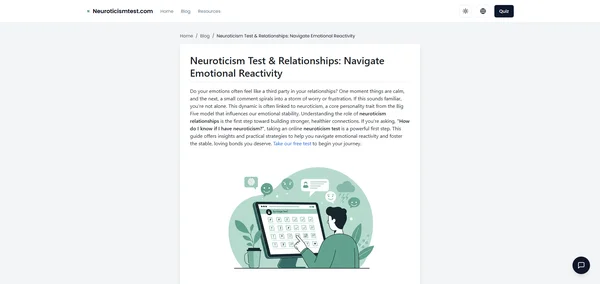 Neuroticism Test & Relationships: Navigate Emotional Reactivity