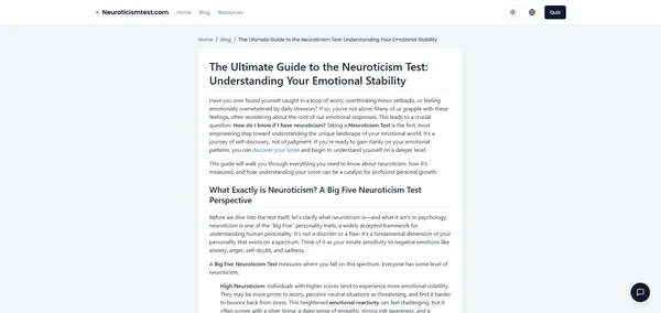 The Ultimate Guide to the Neuroticism Test: Understanding Your Emotional Stability