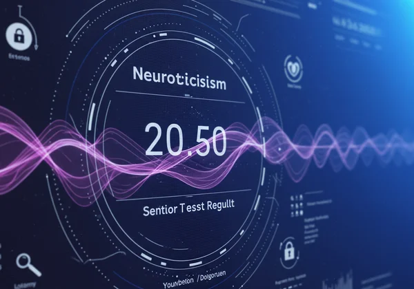Puntuación del test de neuroticismo en pantalla, con superposiciones analíticas
