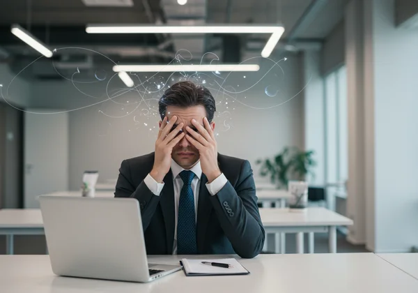 Person feeling overwhelmed by workplace stress and criticism