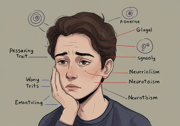 Person showing signs of high neuroticism, such as worry.
