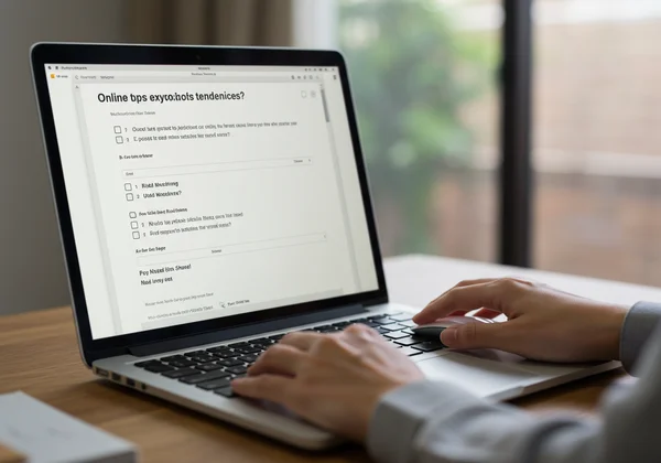 User taking an online neuroticism assessment test.