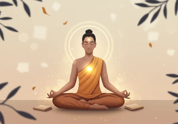 Person meditating calmly, promoting inner peace.