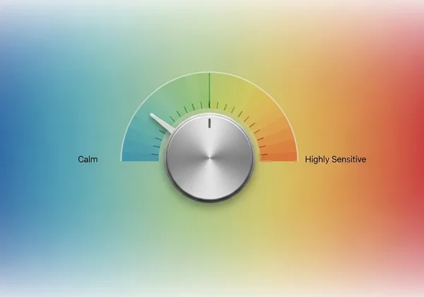 Abstract dial showing varying levels of emotional sensitivity.