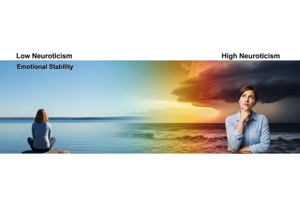 Visual scale illustrating high vs. low neuroticism.