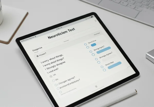Screenshot of the online neuroticism test interface.