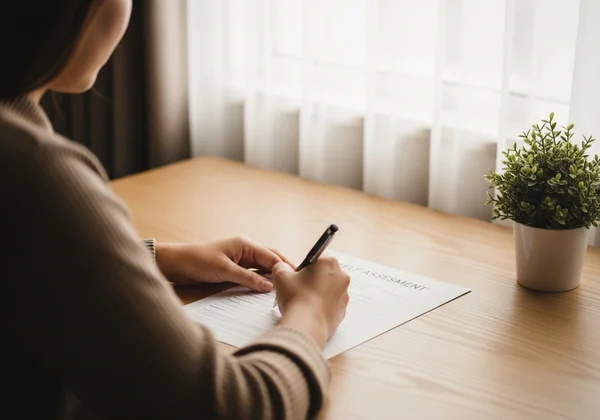 Person completing self assessment form